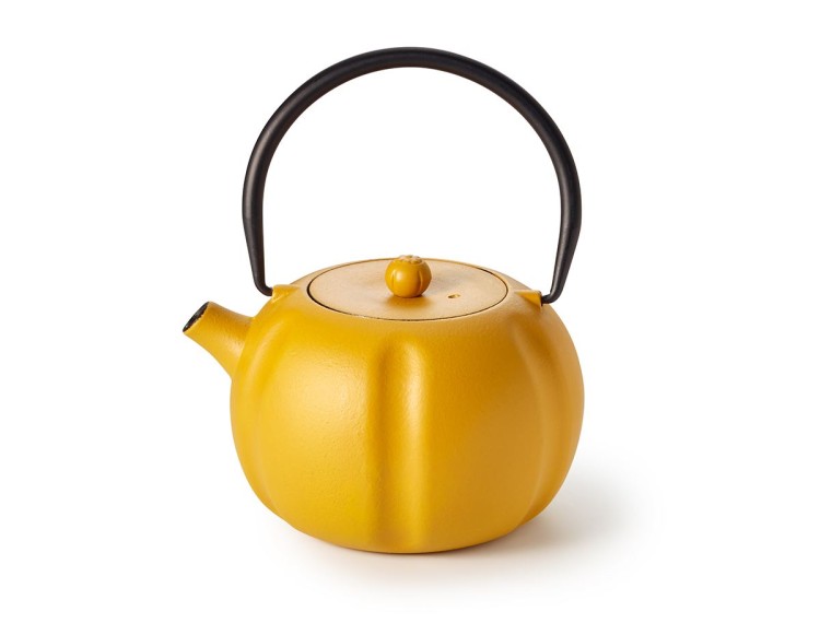 cast iron teapot orange yellow 700ml