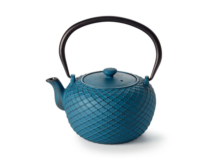 cast iron teapot 800ml blue