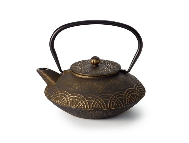 cast iron teapot 850ml brown gold