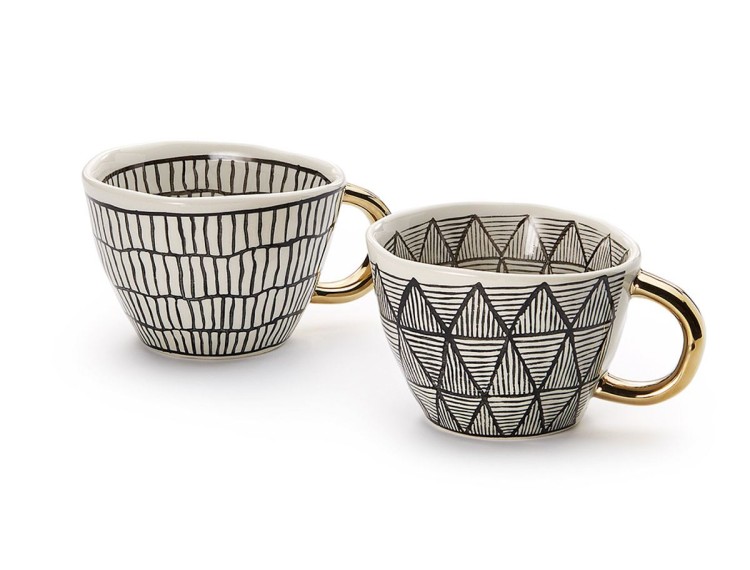 Ceramic cup with geometric shapes 200ml